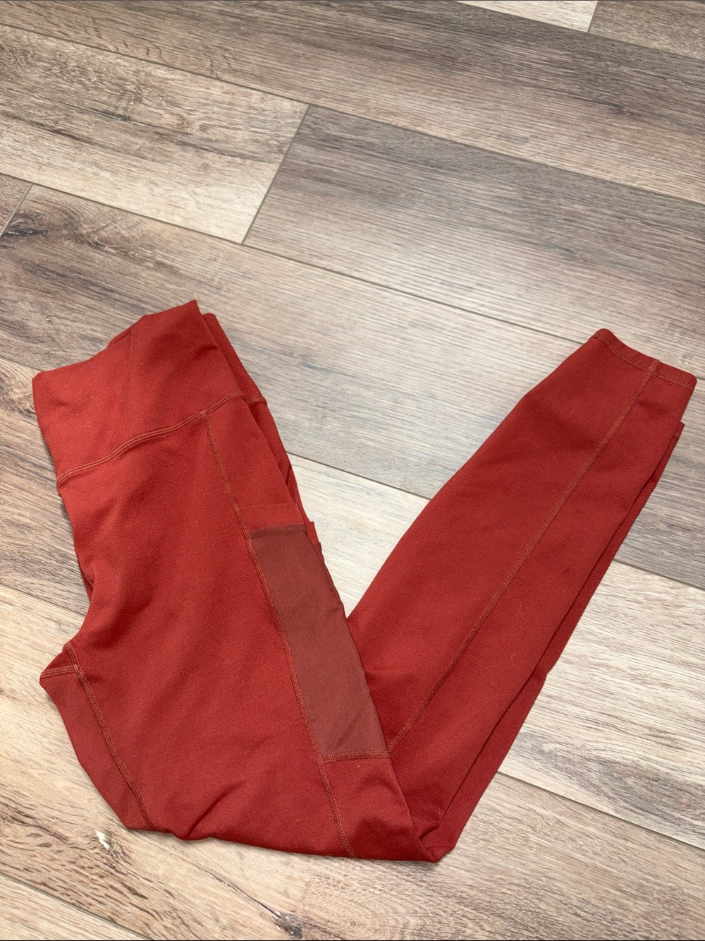 Fabletics Power Hold Burnt Orange Rust Red High-Rise Performance Leggings